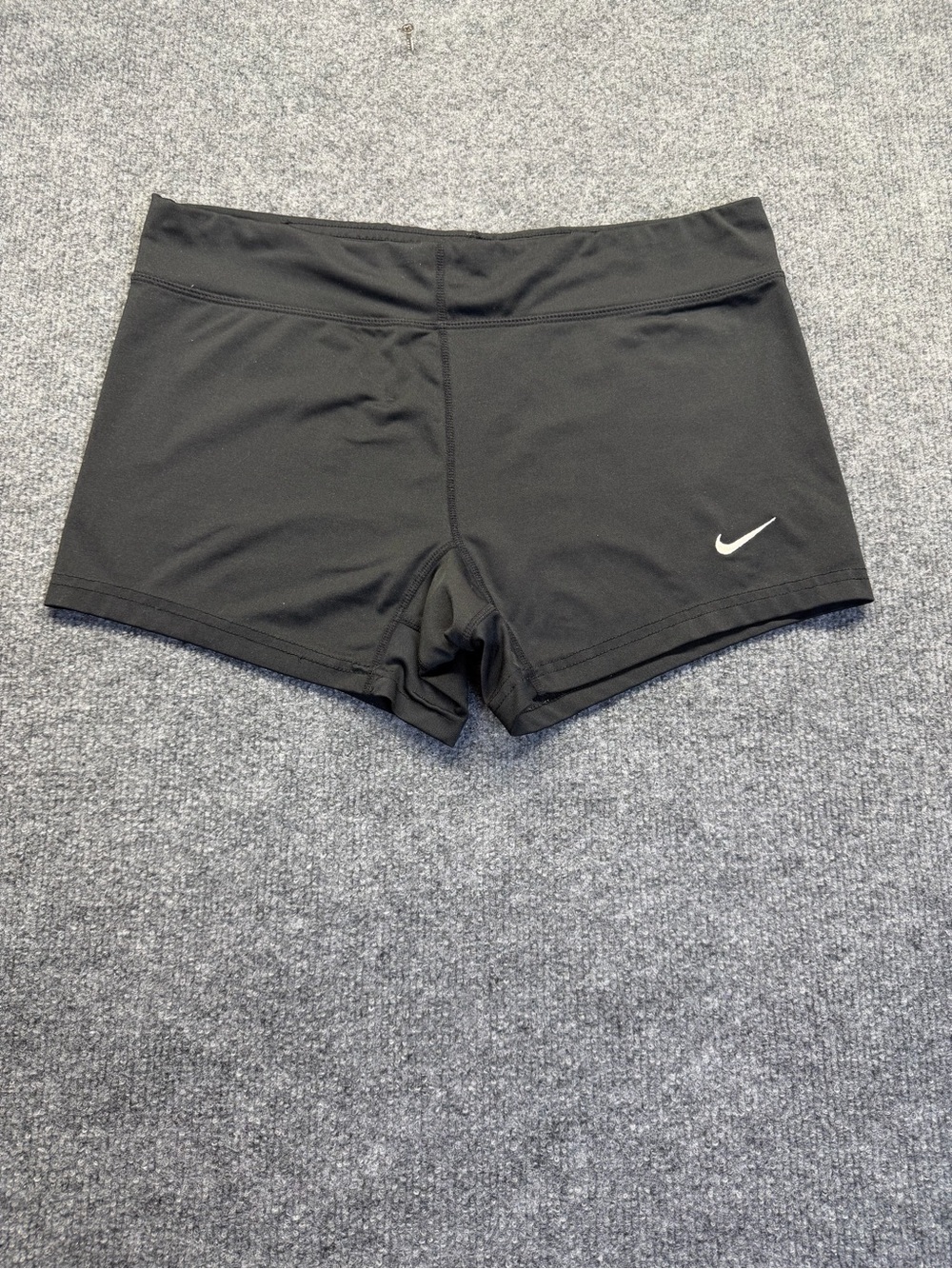 Nike Women’s Black Athletic Stretch Shorts with White Swoosh